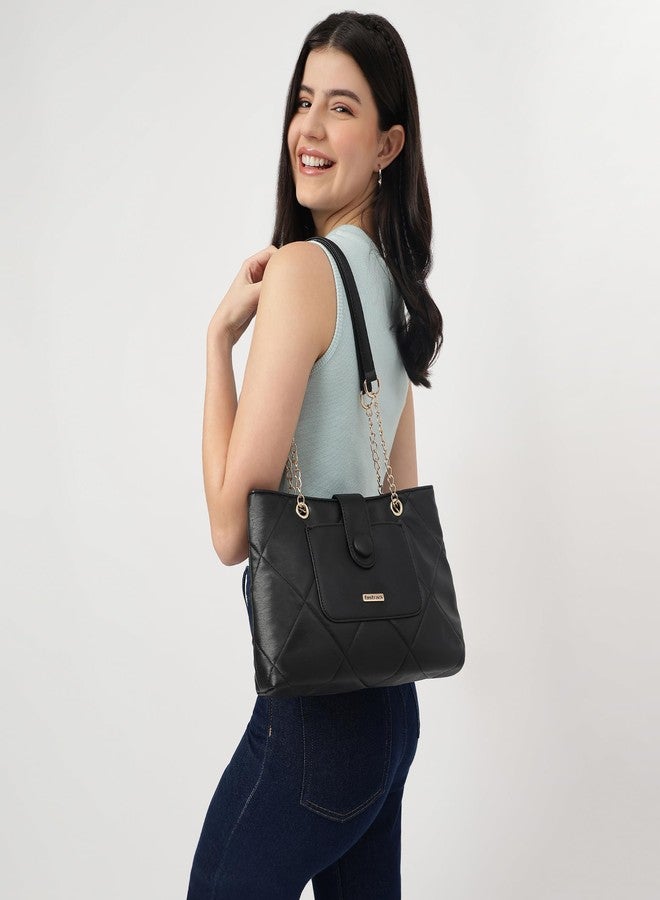 Fastrack Structured Quilted Tote Bag for Women, Girls and Ladies | Made of Premium PU Material | Tote for Casual Carry | Ladies Purse Handbag | Totes for Office Use - Image 2